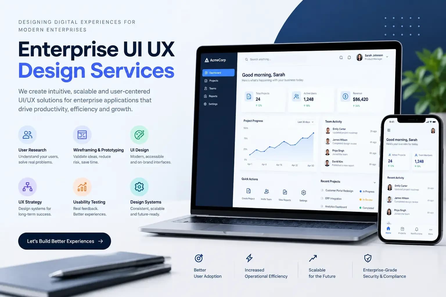Enterprise UI UX Design Services: Designing Better Experiences for Complex Business Software